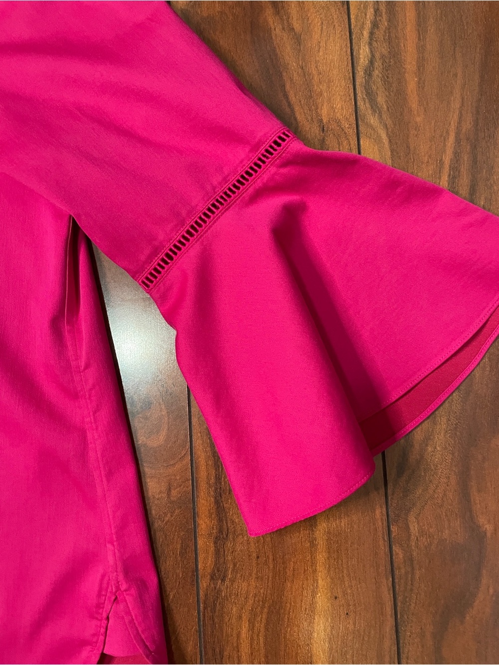 Chico's Fuchsia Button-Down Bell Sleeve Shirt - Picture 4 of 6